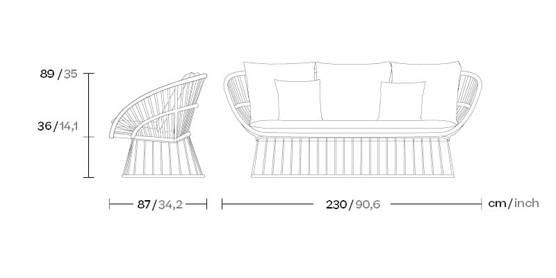 3-местный садовый диван Kettal ARCH-00092854 - Вид №5