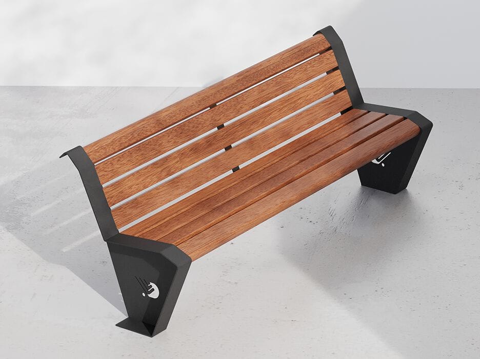 Стальная и деревянная скамья DIMCAR сущность ARCH-00096445 - Вид №1