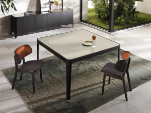 Фиксированный и выдвижной стол с керамической столешницей