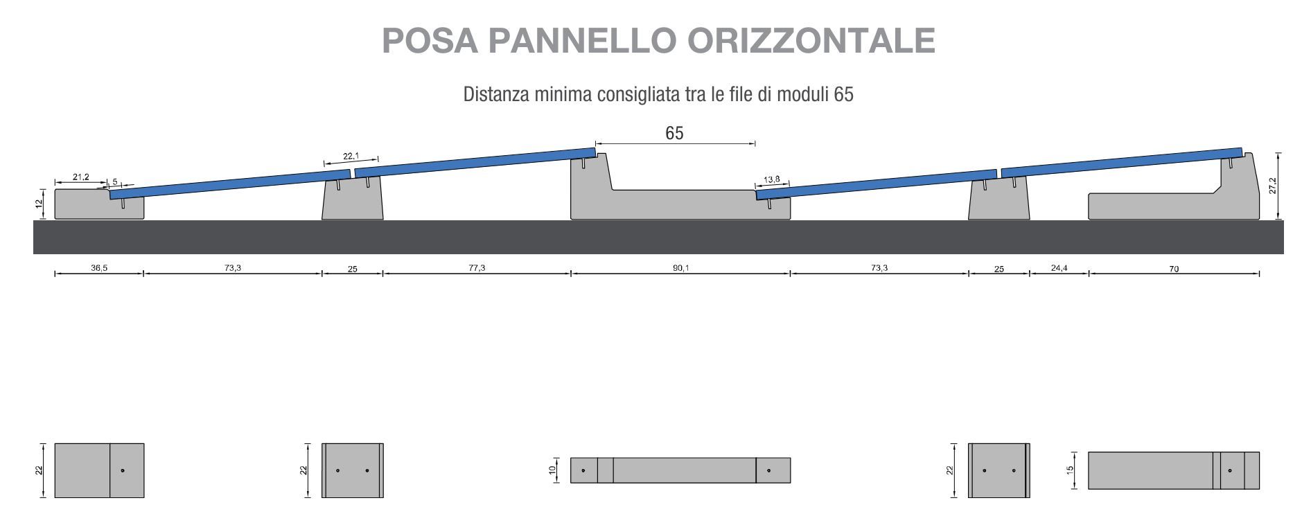 Поддержка фотоэлектрической системы Sun Ballast CONNECT A VELA 5° ARCH-00034396 - Вид №7