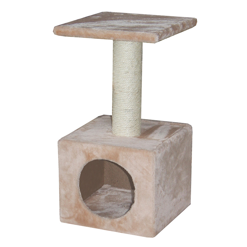 ПР0033119 Когтеточка для кошек Домик 30x30x57см бежевый Foxie 