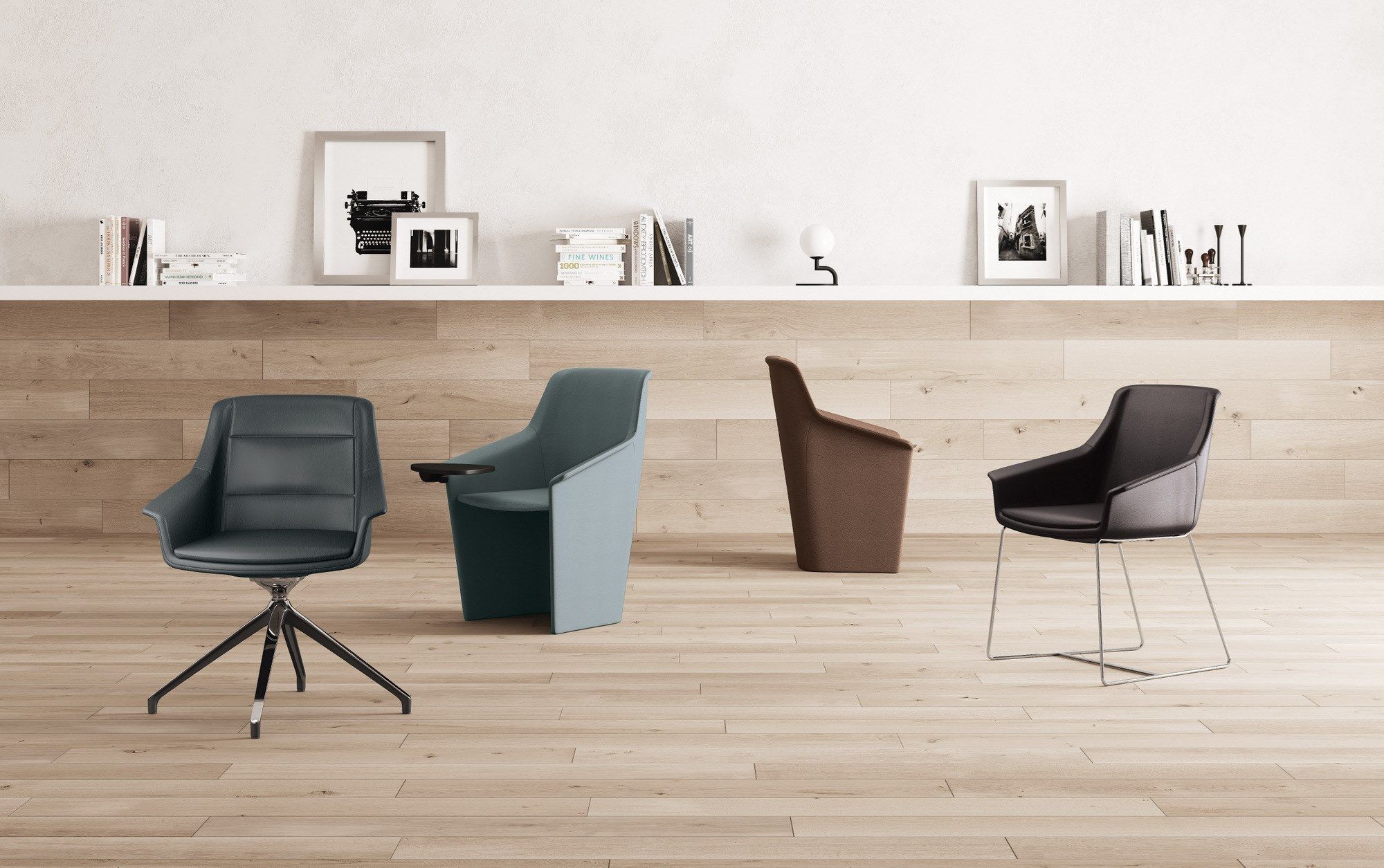 Тканевый стул для конференций с подлокотниками Las Mobili Jera ARCH-00033330 - Вид №1