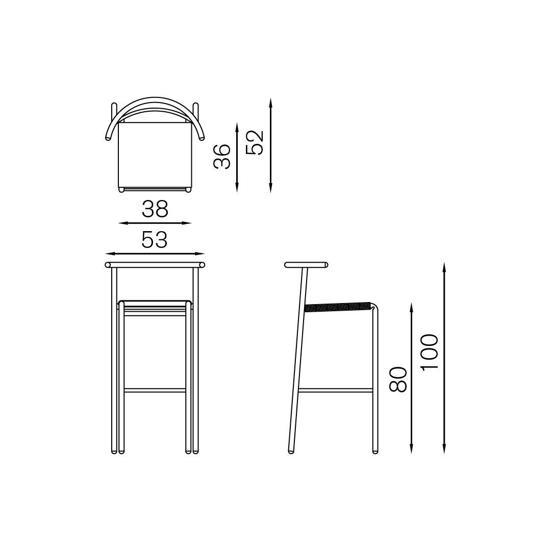 Высокий стул из стали с порошковым покрытием BALERI ITALIA Cafè Chair ARCH-00093176 - Вид №10