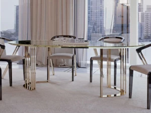 Bizzotto Овальный обеденный стол из стекла Symphony - infinity