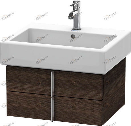 VE620405353 Тумбочка подвесная Vero #VE6204 550 x 431 мм Каштан темный, декор Duravit