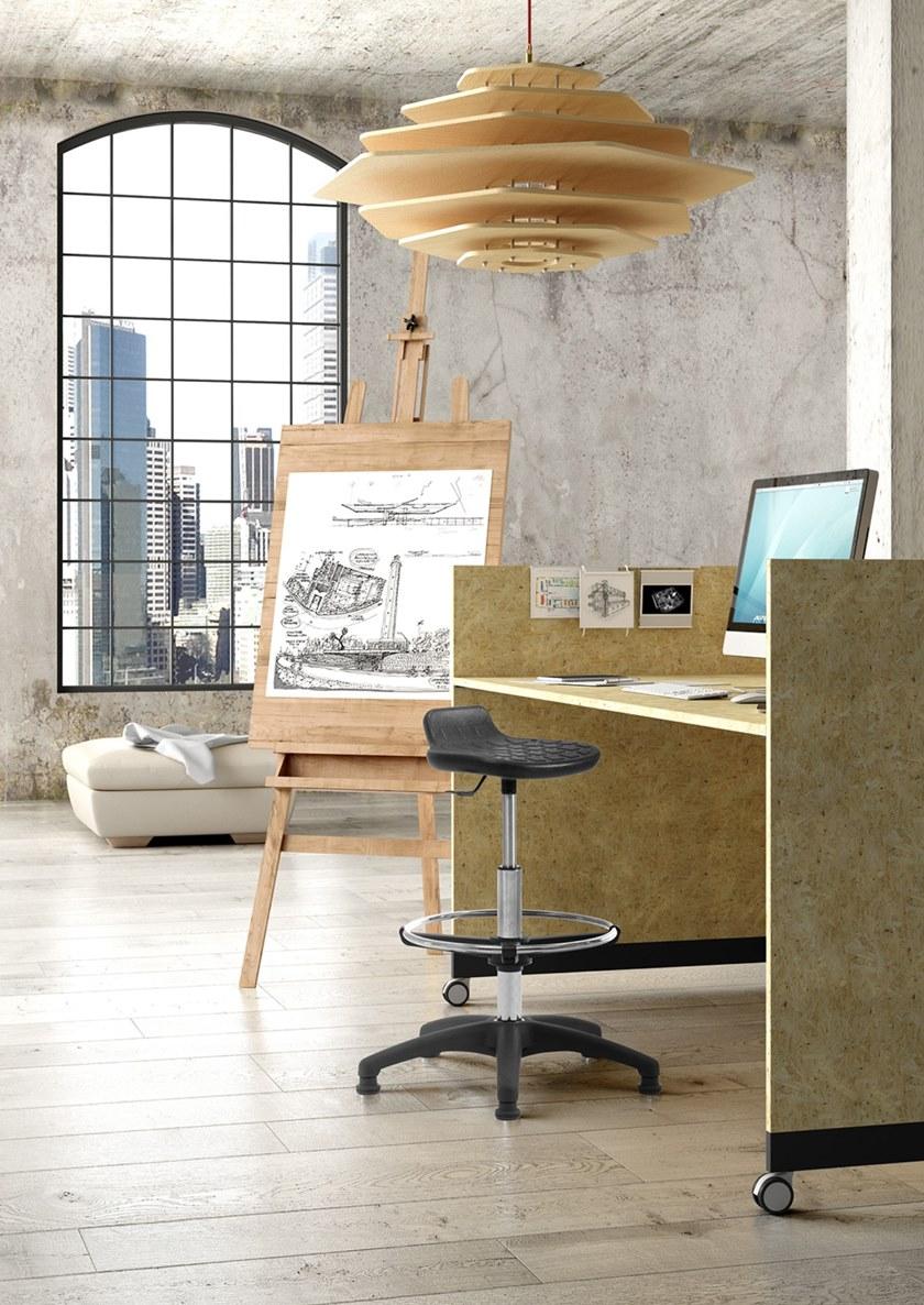 Leyform Регулируемый по высоте офисный стул из полиуретана с подставкой для ног  0800pu  - Вид №5