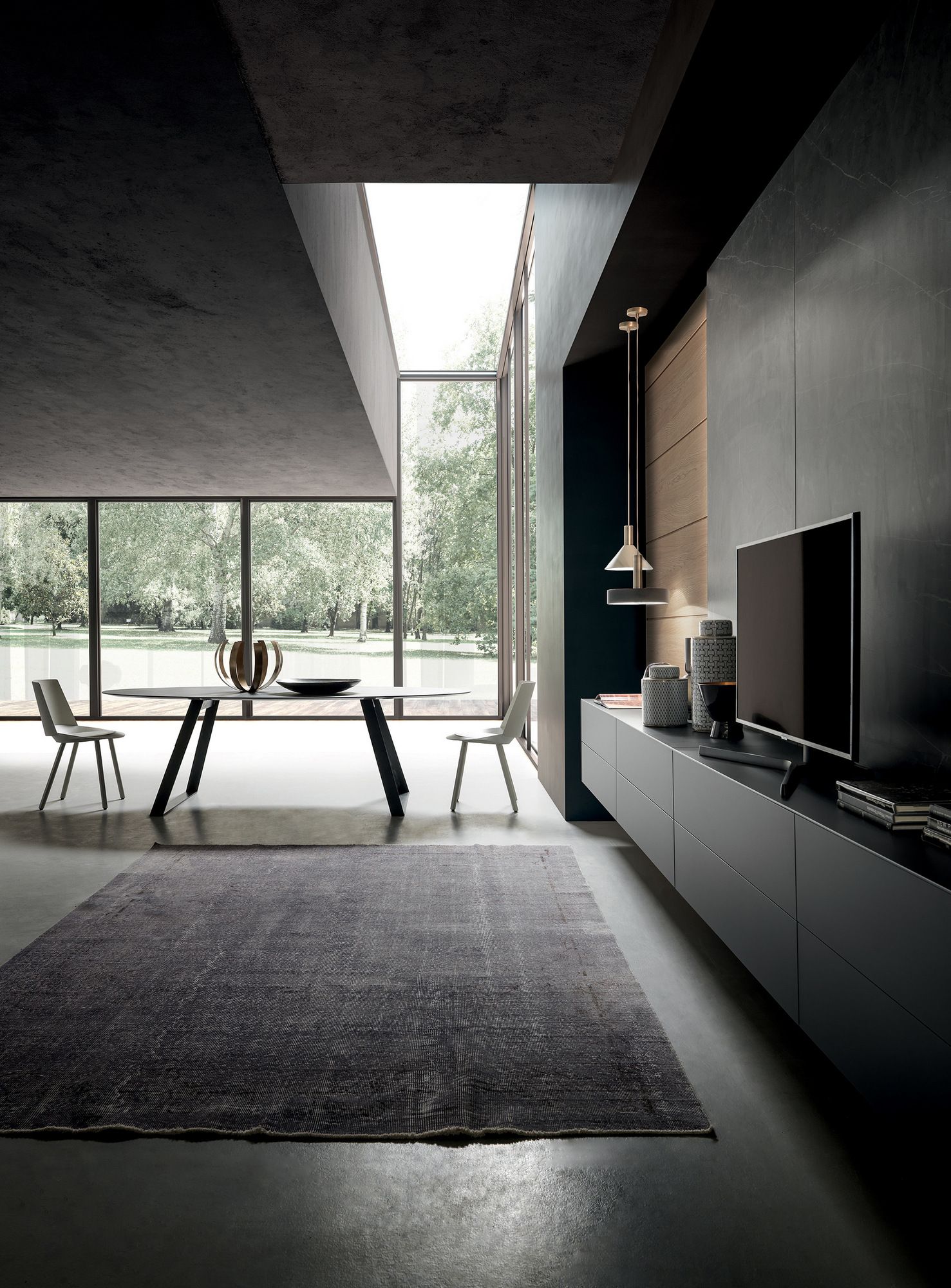 Оборудованная дубовая стена с ТВ-стойкой MODULNOVA Blade ARCH-00084390 - Вид №3