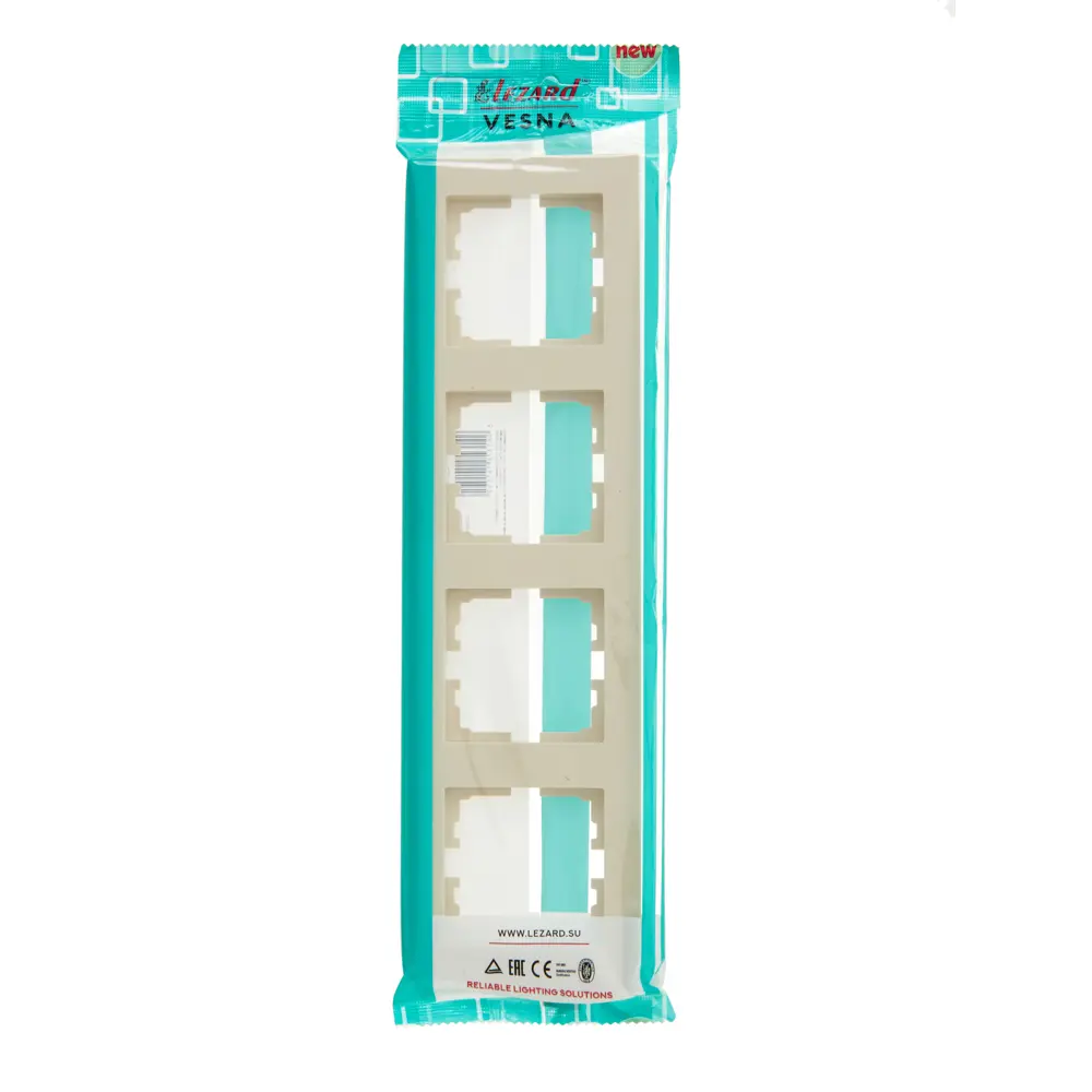 Рамка для розеток и выключателей Lezard Vesna 4 поста цвет кремовый STLM-2165616 - Вид №1