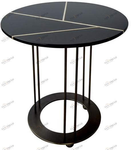 Garbarino Круглый журнальный столик из лакированного дерева Aureola Aur cf1 f 