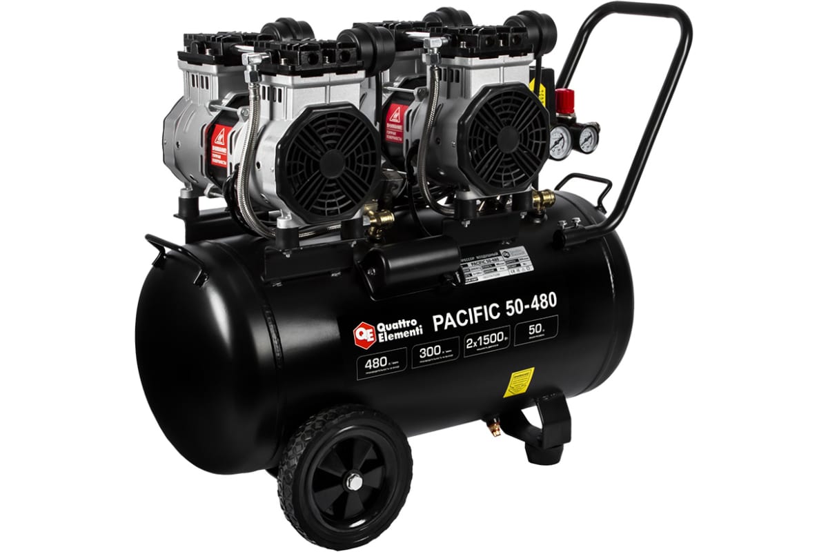 Компрессор поршневой безмасляный Quattro Elementi PACIFIC 50-480 9014350 STDN-0087316 - Вид №6