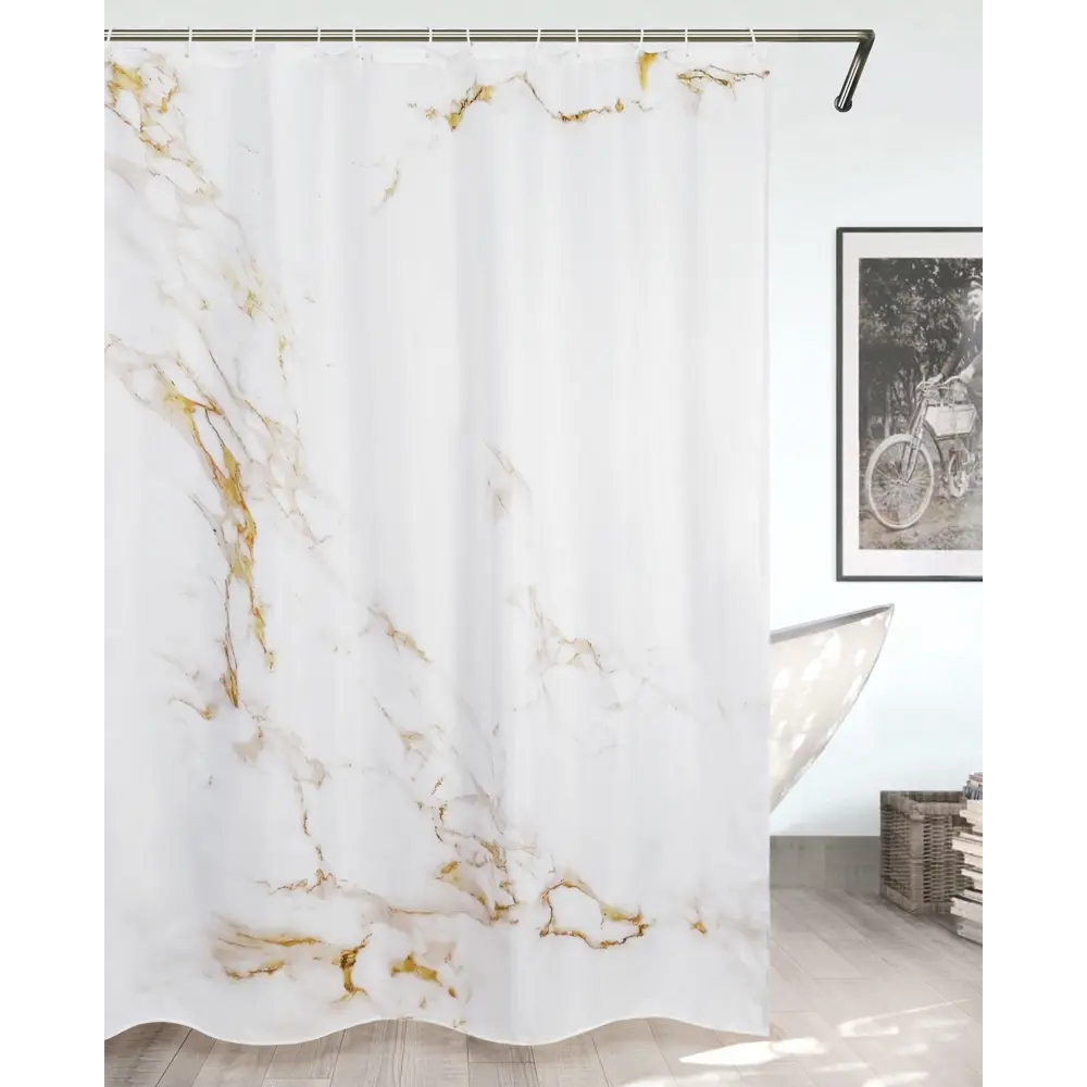 BATH PLUS Штора для ванной White Marble с мраморным узором 180x200 см 89362283 STLM-0977031
