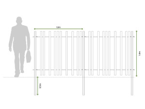 Стальной и деревянный модульный забор