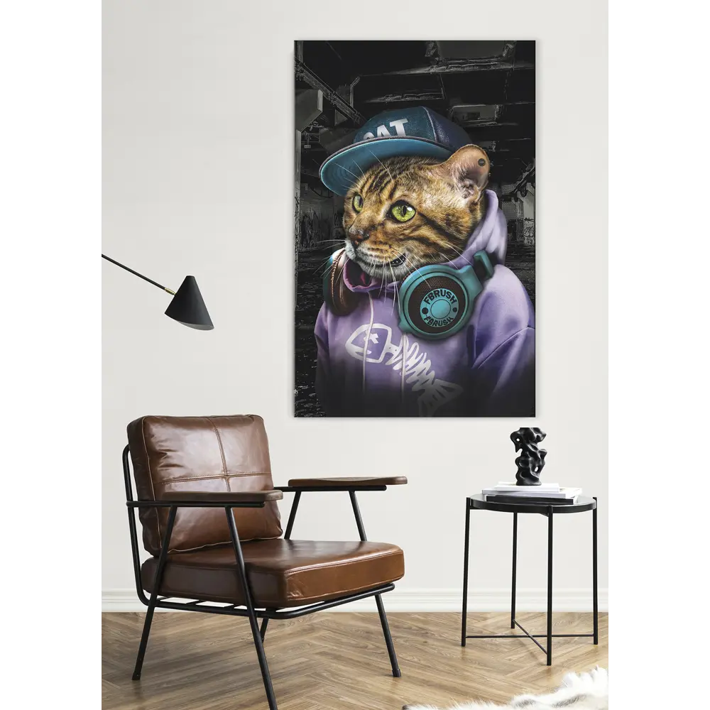 Картина на холсте Кот-хипстер 2 70x110 см 87233205 STLM-2123994 FBRUSH  - Вид №1