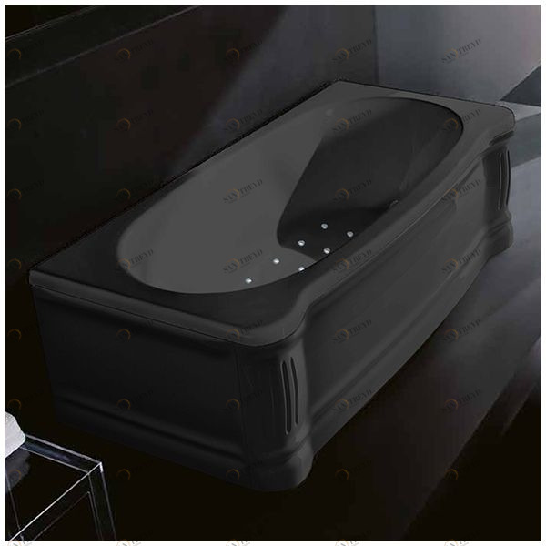 Ванна Gruppo treesse New Classic STA-V677C-DX-C чёрная с аэромассажем прямоугольная правая STAV677CDXC