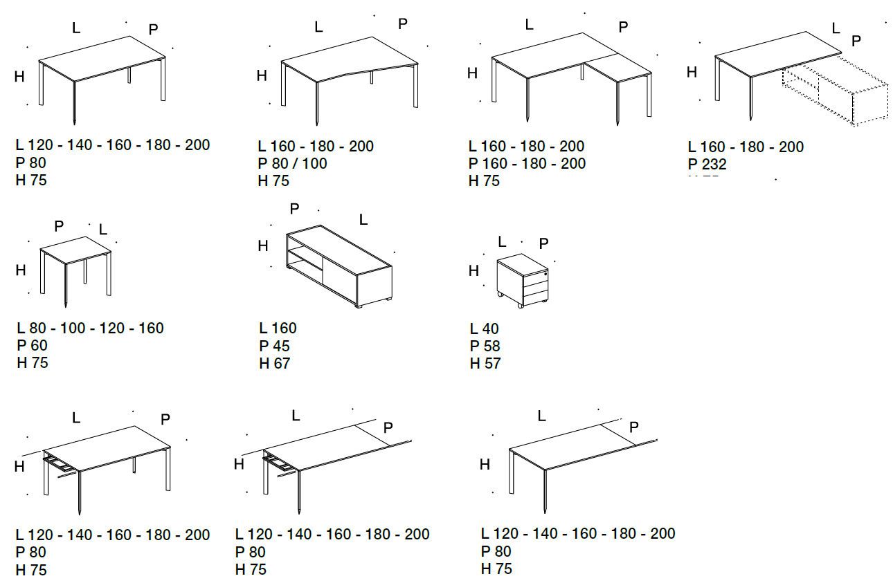 Угловой стол с разделительными панелями Citterio осколок ARCH-00108874