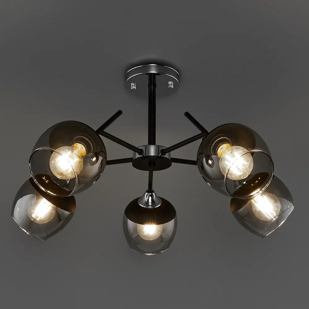 Люстра De Markt «Альфа» — неоклассический подвесной светильник с дымчатым стеклом 82809660 STLM-0036420 - Вид №1