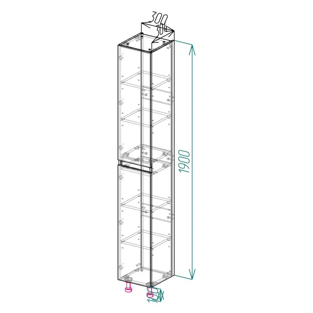 Пенал Santreyd Cube для ванной с эффектом дуб вотан, 30x200 см 87894131 STLM-0076058 - Вид №5