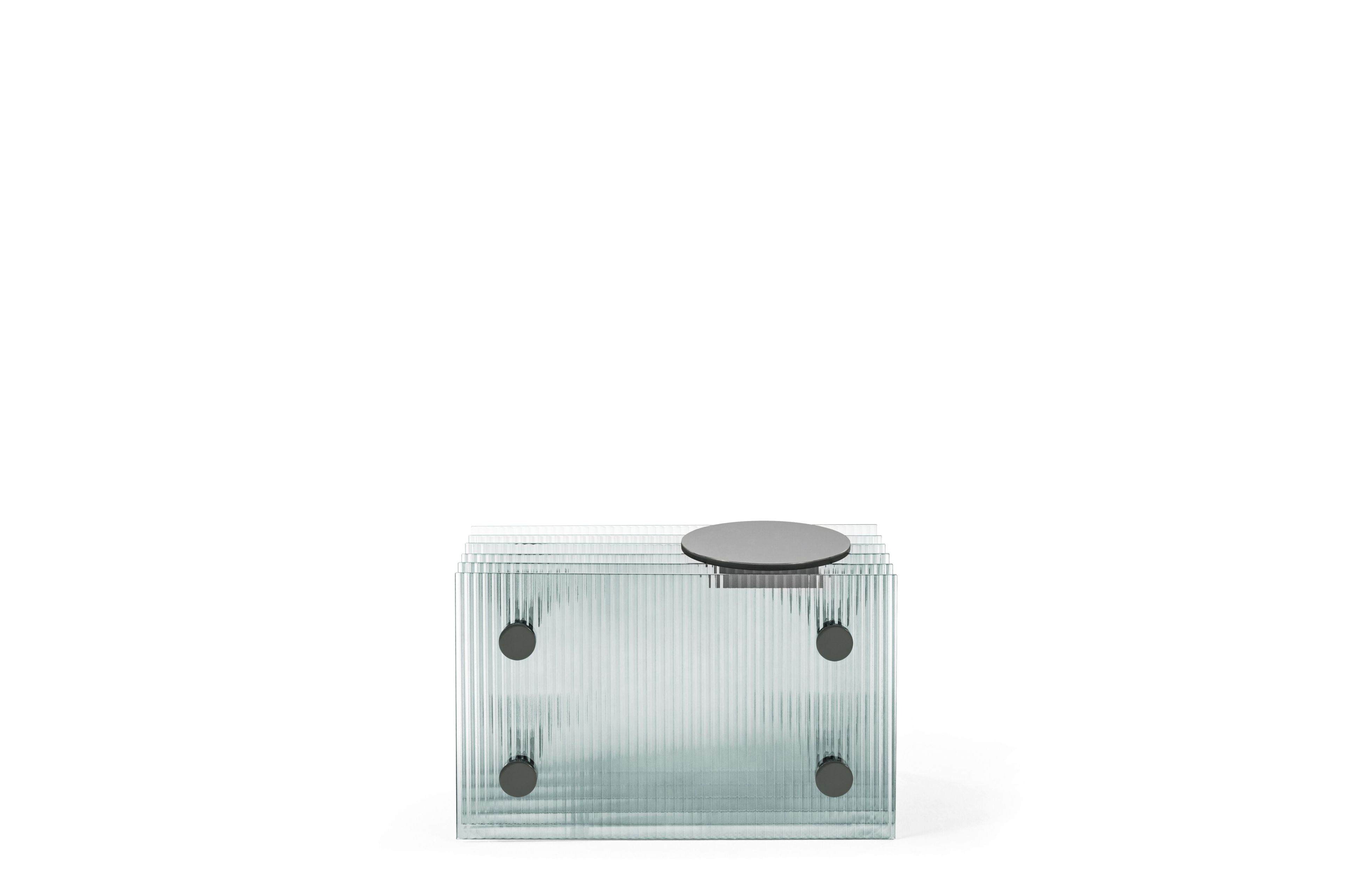 Прямоугольный стеклянный и металлический журнальный столик Gianfranco Ferré Home Veil ARCH-00036148 - Вид №5