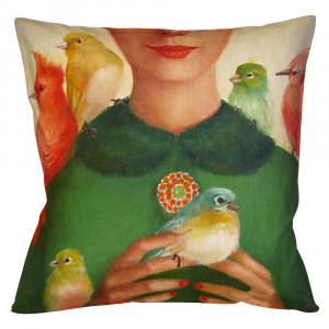 552606128 Арт-подушка «Птицы счастья» Object Desire