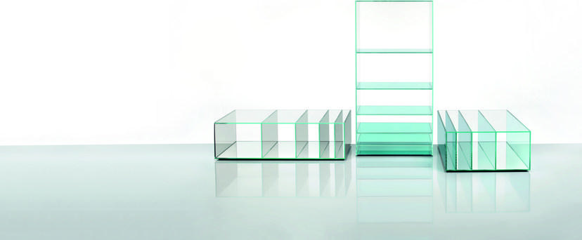 Glas Italia Прямоугольный журнальный столик из хрусталя с отделением для хранения вещей Deep sea sun-id-1381402 - Вид №1