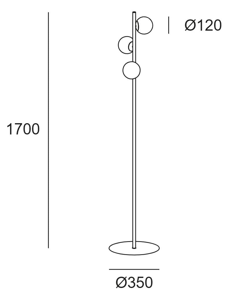 Металлический торшер LedsC4 шарик ARCH-00062501 - Вид №3