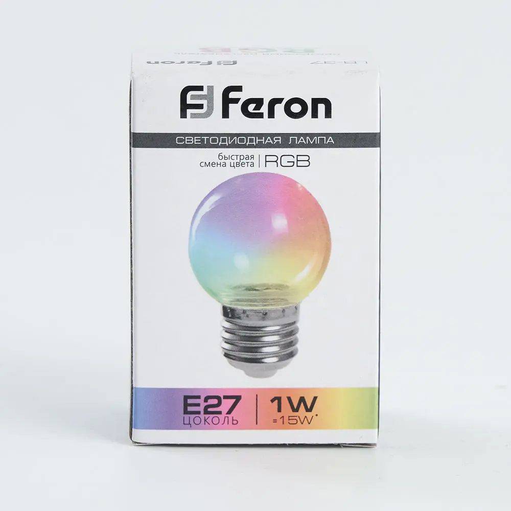 Лампа светодиодная Feron E27 LB-37 220 В 1 Вт шар быстрый регулируемый цвет света RGB STLM-2108707 - Вид №3