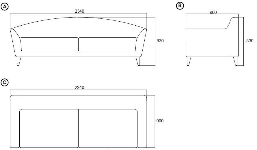 Enza Home 3-х местный тканевый диван Astoria sun-id-1515368 - Вид №6