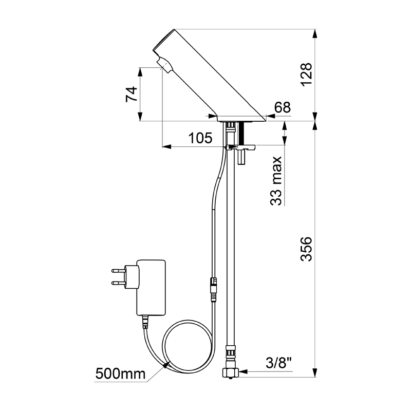 449101 Сенсорный кран для раковины TEMPOMATIC 5 DELABIE  - Вид №1