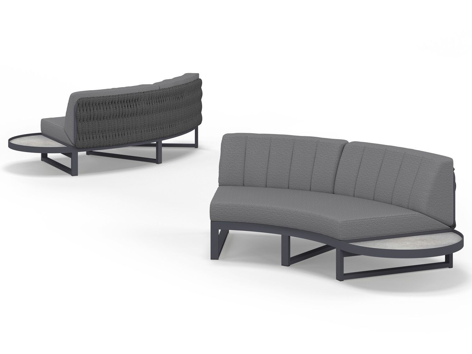 Тканевый изогнутый модульный садовый диван MAMAGREEN Munia ARCH-00064107