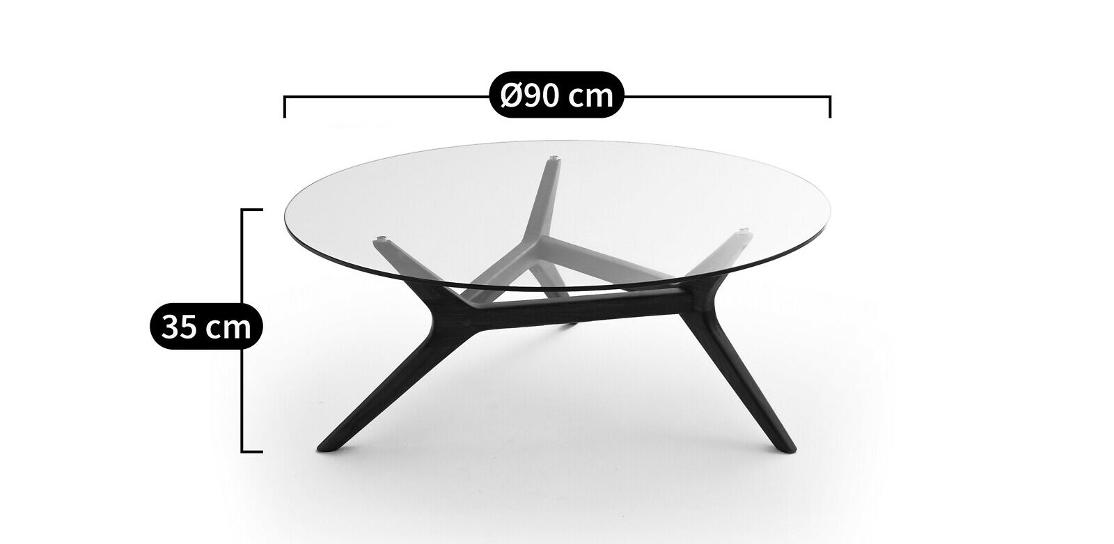 Круглый деревянный и стеклянный журнальный столик AMPM Maricielo ARCH-00057888 - Вид №2