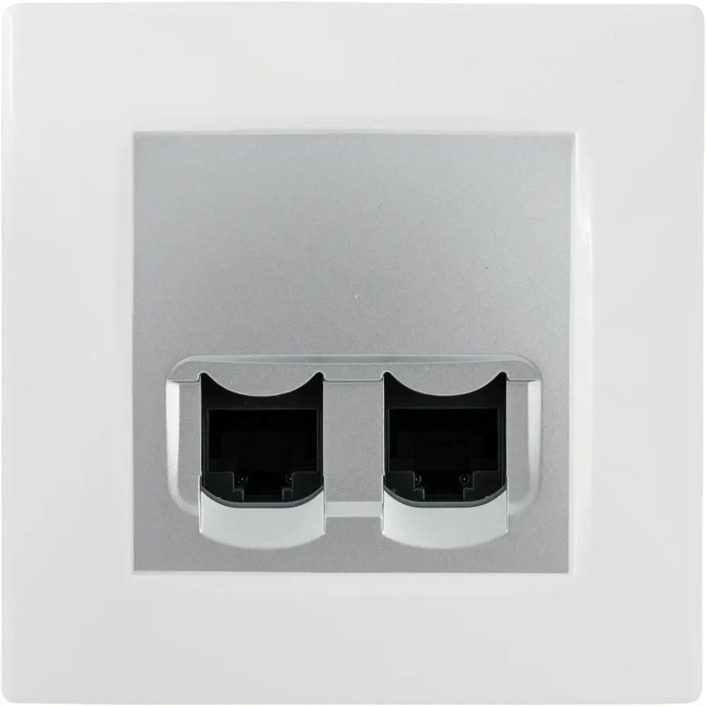 Компьютерная розетка Legrand Etika двойная RJ45 Cat 5e алюминий 82496551 STLM-0028725 - Вид №3
