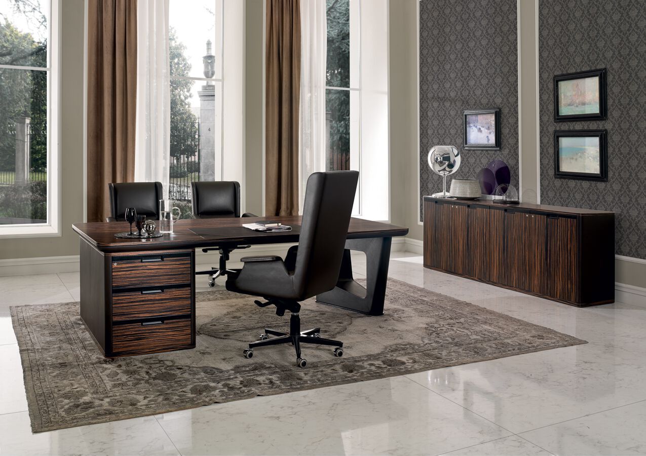 Кожаное и деревянное офисное кресло с высокой спинкой i 4 Mariani ARCH-00017038 - Вид №2