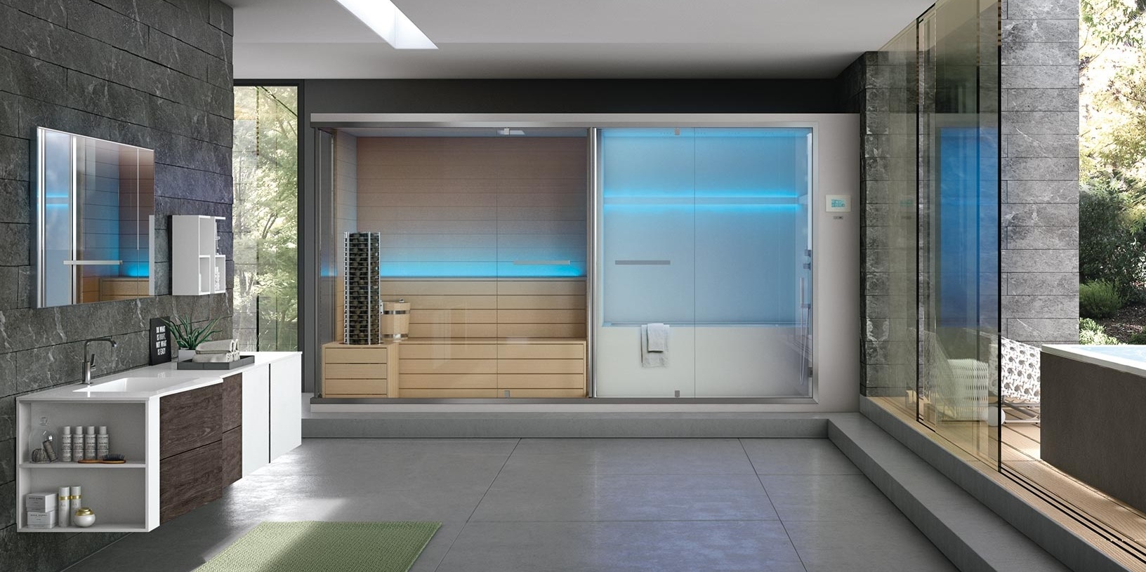 Спа: Ванна Сауна Хамам Душ 395 УГЛОВАЯ OLIMPO Gruppo Geromin SSAOL9A1DA - Вид №1