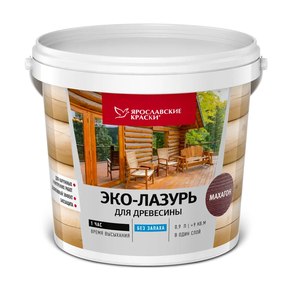 ЯРОСЛАВСКИЕ КРАСКИ Эко-Лазурь для древесины - защита и декор цвета махагон 83306808 STLM-0040307 - Вид №1