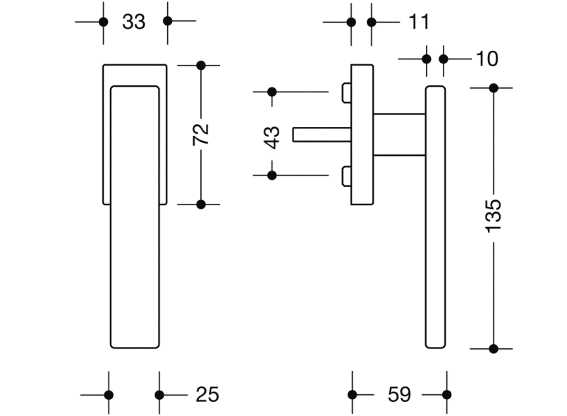180XAFG.5B оконная ручка HEWI Serie 180 | Edelstahl  - Вид №2