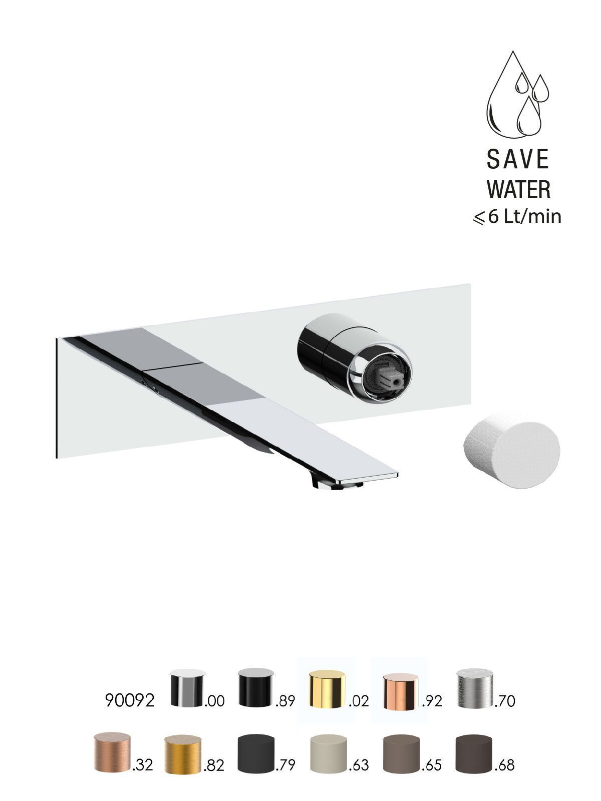 Однорычажный настенный смеситель для раковины без слива Rubinetterie Frattini Narciso S ARCH-00045233 - Вид №10