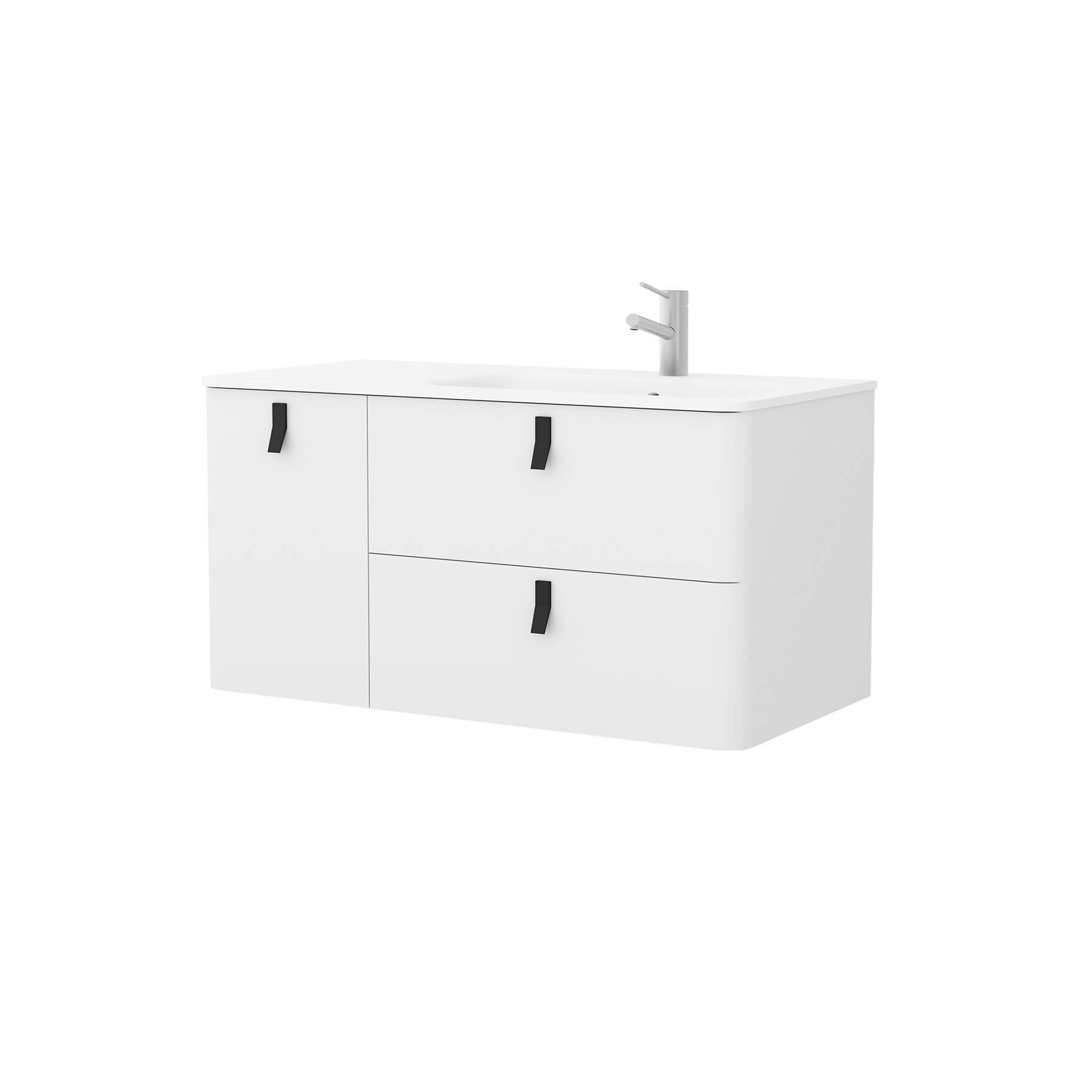 24670 SALGAR Мебель для умывальника UNIIQ 1200 левая MATT WHITE 1194 x 540 x 450 мм Мягкий белый  - Вид №3