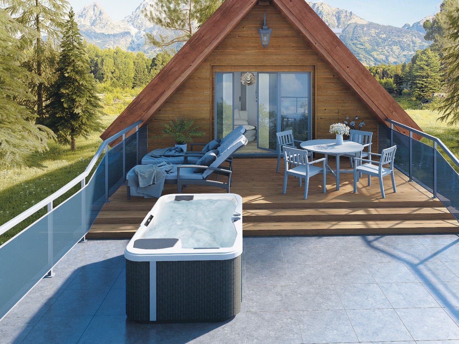 2-местный мини-бассейн для наружного применения с хромотерапией Kinedo Happy SPA ARCH-00050654 - Вид №1