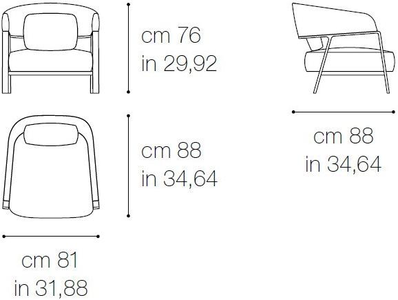 Grilli Кресло из ткани с подлокотниками Oscar 721201 - Вид №4