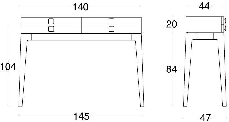 Longhi Кожаная консоль с ящиками Loveluxe Y 750 - Вид №2