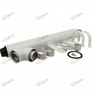 Комплект дымохода STOUT 60/100 с проходом через стену универсальный SCA6010200850