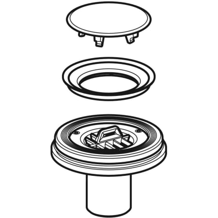 154.032.00.1 Сливной патрубок Geberit для душевого поддона Setaplano, межэтажная инсталляция Geberit  - Вид №1