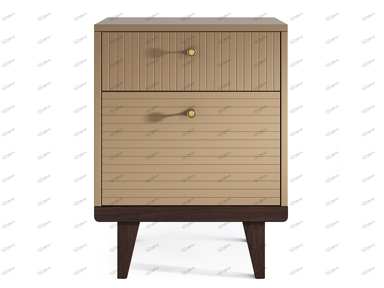 Прикроватная тумбочка дизайнерская бежевая с коричневым Thimon THE IDEA  210328 Бежевый 