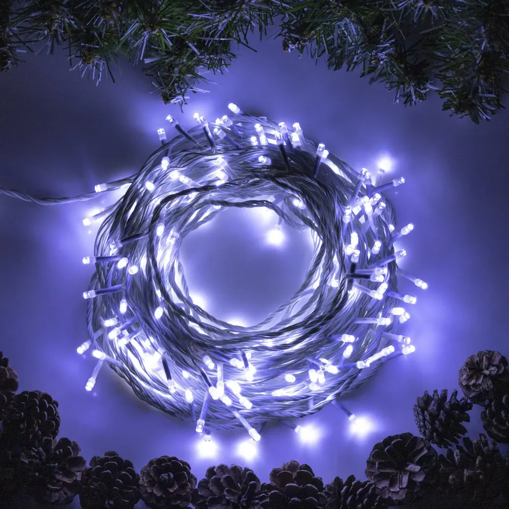 90641653 Электрогирлянда комнатная Luazon lighting 3556820 нить 20 м 200 ламп бесцветный 8 режимов работы STLM-0965337
