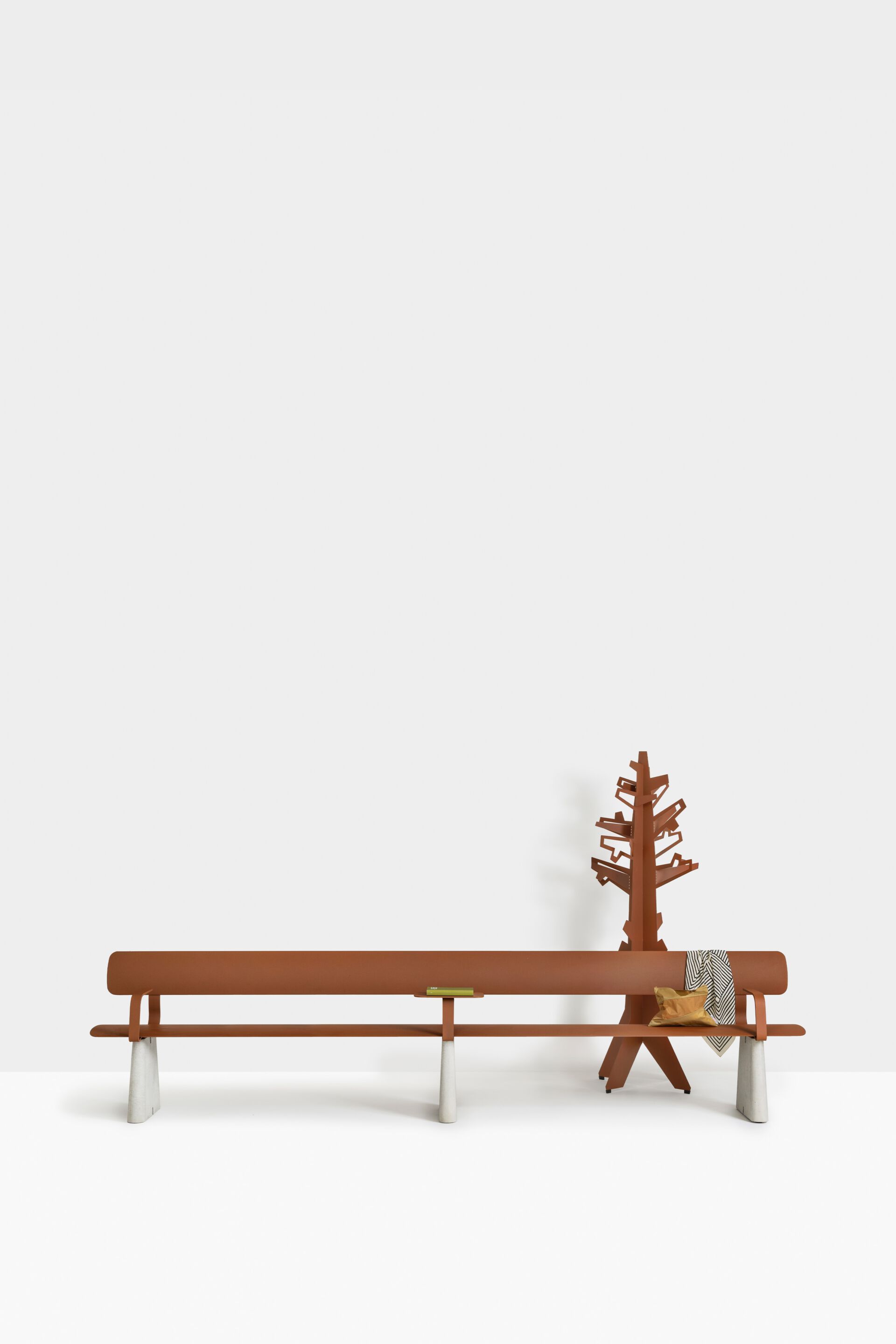 Стальная скамья с порошковым покрытием со спинкой FUNCTIONALS BEN ARCH-00041367 - Вид №4