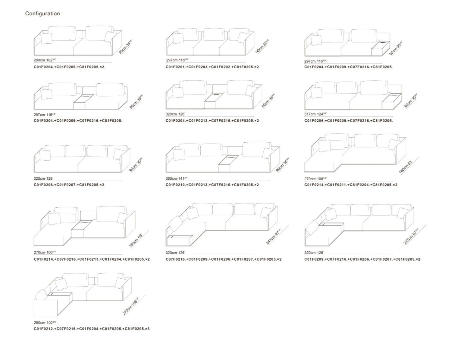 Модульный диван vis à vis из ткани CAMERICH ELAN ARCH-00024701 - Вид №2