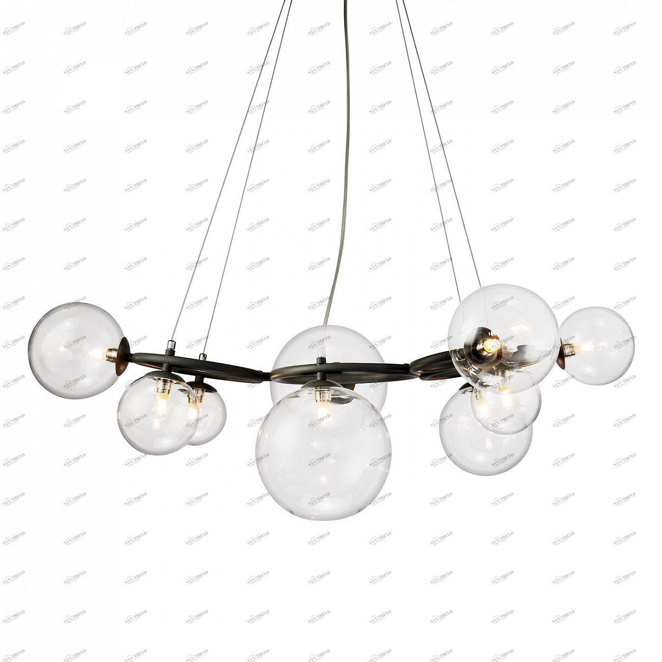 Светильник подвесной 32х93 см черный Wendt KG1202P-9/clear DELIGHT COLLECTION ДИЗАЙНЕРСКИЕ 00-3883152 Прозрачный;черный 