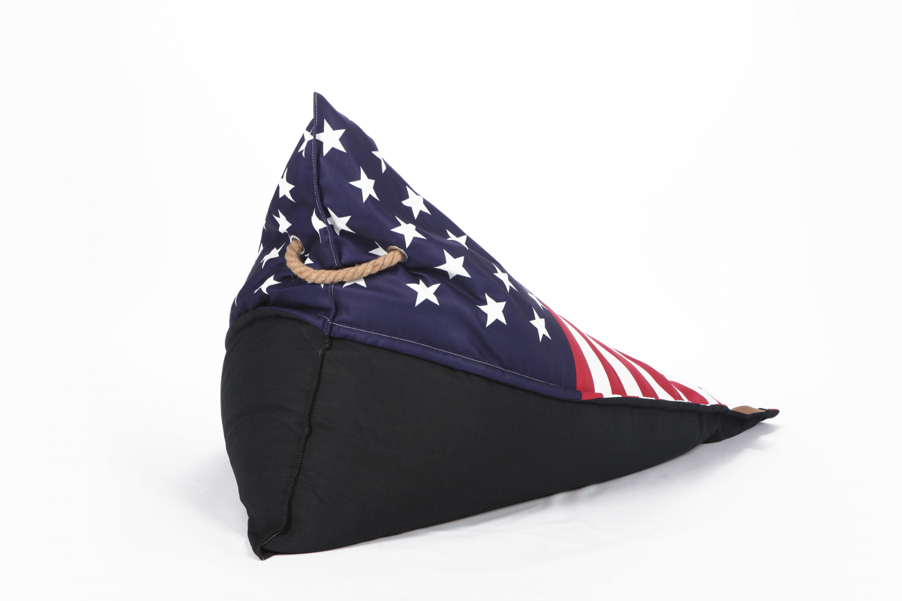 Пуф USA Lazy T американский флаг LAZY LIFE PARIS ДИЗАЙНЕРСКИЕ 051182 Белый;красный;синий;разноцветный  - Вид №1