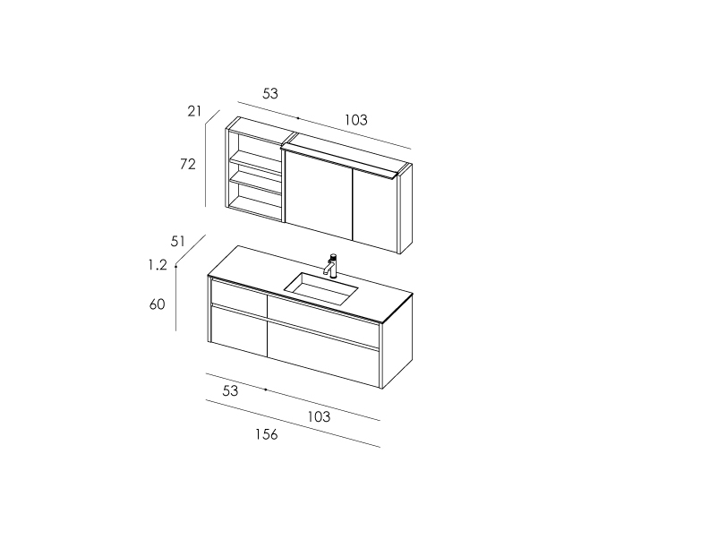 Tender lak – 04 Mastella  Tender LAK  Комплект мебели для ванной  - Вид №4