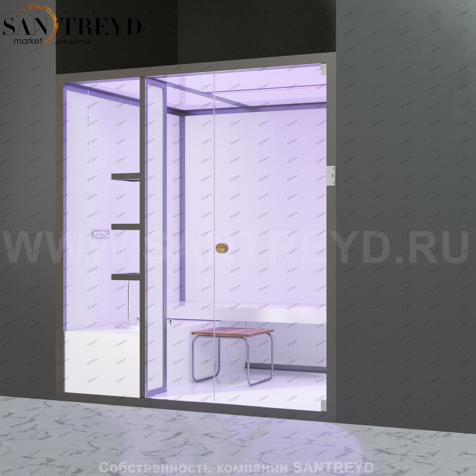 Effegibi BODYLOVE H BL30050001  Хаммам. Установка: в нишу. Мощность: 7 кВт макс. Размеры: длина 200 см, ширина 176 см. Отделка: без отделки.